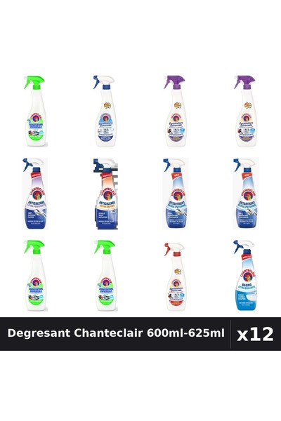 Chanteclair Set 12 Degresant Universal 600ml-625ml - 8 Arome, Anticalcar, Det...