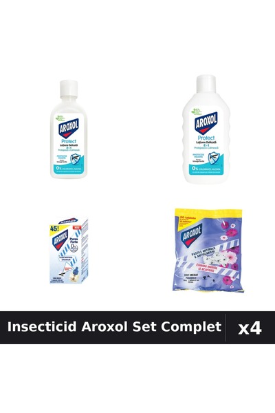 Aroxol Set 4 Insecticid - Loțiune 85ml, 200ml, Aparat Electric, Pastile 20 buc