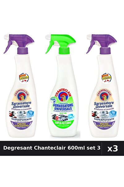Chanteclair Set 3 Degresant Universal 600ml - Lămâie, Lavandă, Musc Alb