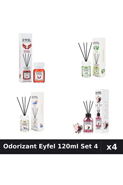 Eyfel Set 4 Odorizant Camera Betisoare 120ml - Red Dragon, Iasomie, Orhidee, ...