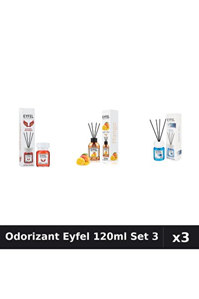 Eyfel Set 3 Odorizant Camera Betisoare 120ml - Red Dragon, Mango, Cool Water