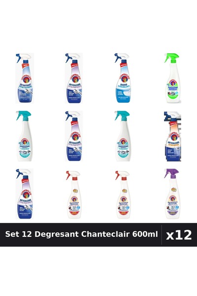 Chanteclair Set 12 Degresant Universal 600ml - Anti-Miros, Extra Parfumat, Ex...