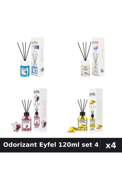 Eyfel Set 4 Odorizant Camera Betisoare 120ml - Cool Water, Orhidee, Bouquet, ...