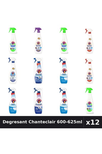 Chanteclair Set 12 Degresant Universal 600-625ml - 7 Arome, Detartrant, Antic...