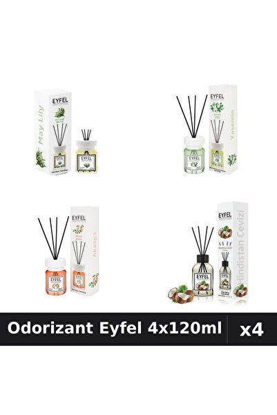 Eyfel Set 4 Odorizant Camera Betisoare 120ml - Lacramioare, Iasomie, Acacia, Nuc
