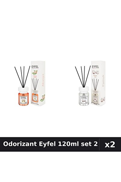 Eyfel Set 2 Odorizant Camera Betisoare 120ml - Acacia, Bumbac - Parfum Intens
