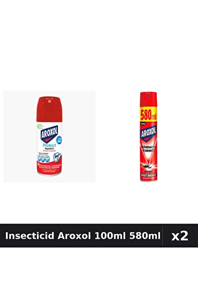 Aroxol Set 2 Spray Insecticid 100ml + 580ml - Anti Gandaci, Tantari, Muste