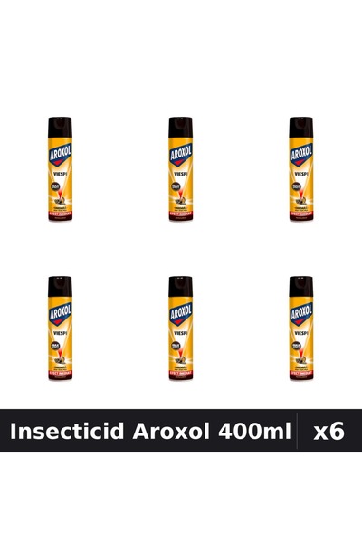 Aroxol Set 6 Spray Insecticid 400ml - Anti Găndaci, Țânțari, Muste - Protecție