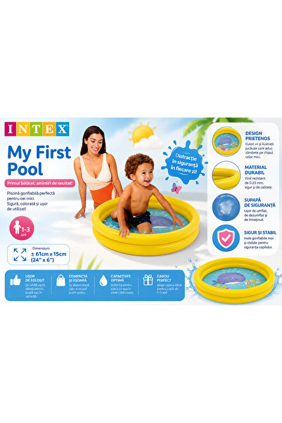 Intex Piscină Gonflabilă Copii My First Pool 59409NP, 61 x 15 cm, 17 Litri, 1...