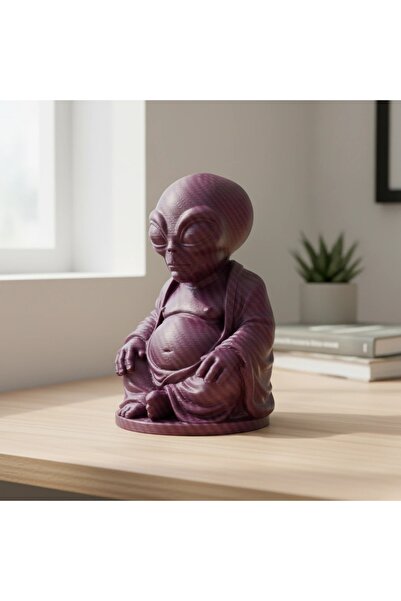 OEM Statueta Decorativa Alien Meditatie, Obiect Decor Casa si Birou - Purple ...