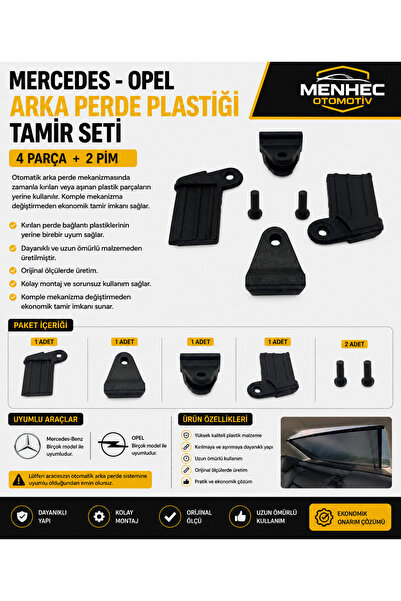 Menhec Otomotiv Mercedes Opel Arka Perde Plastiği Tamir Seti 4 Parça Otomatik...