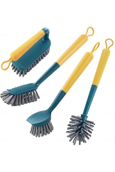 Arabest 4 Pcs Multipurpose Kitchen Cleaning Brushes Set,Dish Brush with Handl...