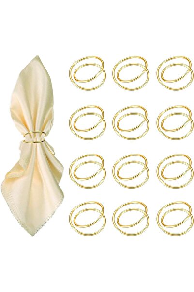 Arabest 12-Piece Gold Napkin Rings,Elegant Metal Napkin Holders,for Table Set...