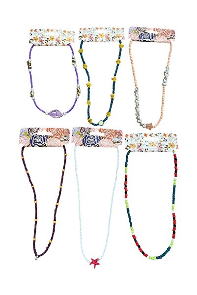 Store 12 Adet Karışık Boncuk Kolye