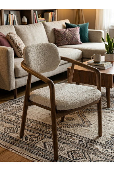 BLACKWOODCOHANDCRAFT Orijinal Oslo Gömlekli Sandalye - Doğal Masif Ceviz Ağac...