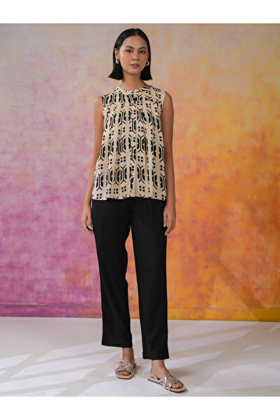 Sanskrutihomes By Styli Printed Mandarin Collar Top and Pants Co-Ords Set