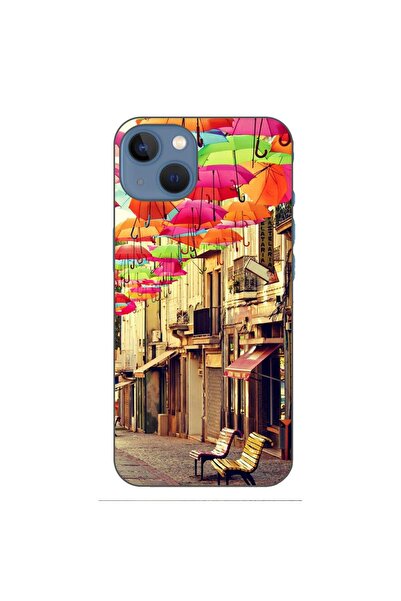 OEM Husa compatibila cu Apple iPhone 13 Silicon Gel Tpu Model Strada Umbrele ...