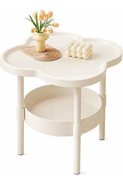 TOSHIONICS Side Table 2 Tier Nightstand, Modern Bedside Table with Open Stora...