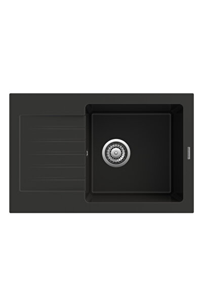 Granitan Mino black granite sink Top Bottom Set with drainer, Grado faucet an...