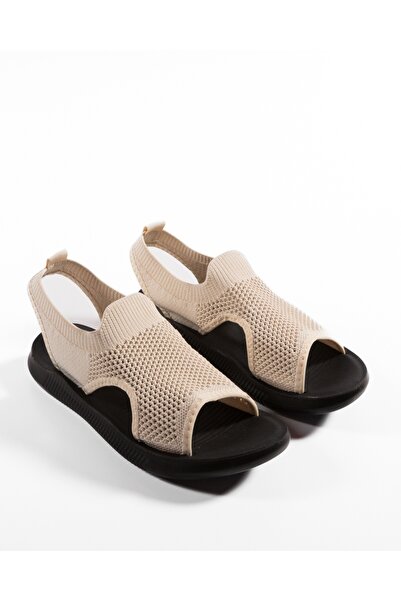 ALOGO Beige women's Sandals made of EOIU textile material