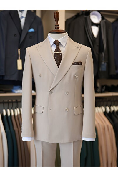 LONATOLİA Premium Slim Fit İtalyan Stil Kruvaze Takım Elbise - Ceket Pantolon