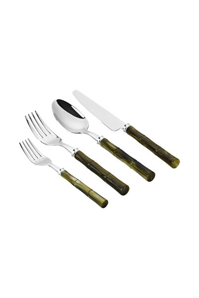 Lucky Art Foresta 16 Piece Stainless Steel Fork Spoon Knife Set Green