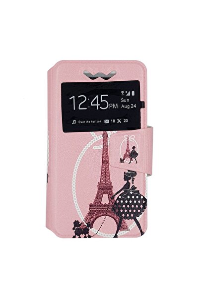 OEM Θήκη Universal S-View Book Σχέδιο 2,8"-3.3" Paris Ροζ Χρυσό