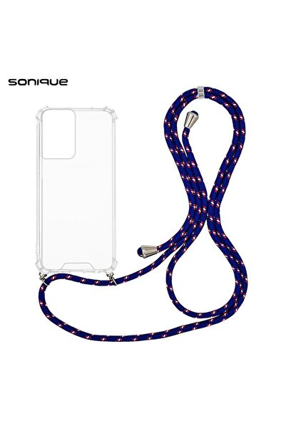 Sonique Θήκη Σιλικόνης με Κορδόνι Armor Clear Motorola Moto G85 5G Rainbow Μπλε