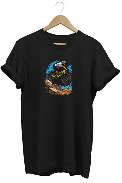remonz Unisex Regular Mountain Bike and Motocross Graphic Printed Crew Neck T...