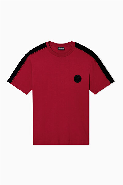 Emporio Armani Men's Cotton Crew Neck Short Sleeve Red T-Shirt