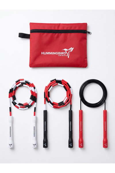 CLAW TRAİNİNG Hummingbird Pro Jump Rope Set - Long Handle Beaded & Pvc + Carr...
