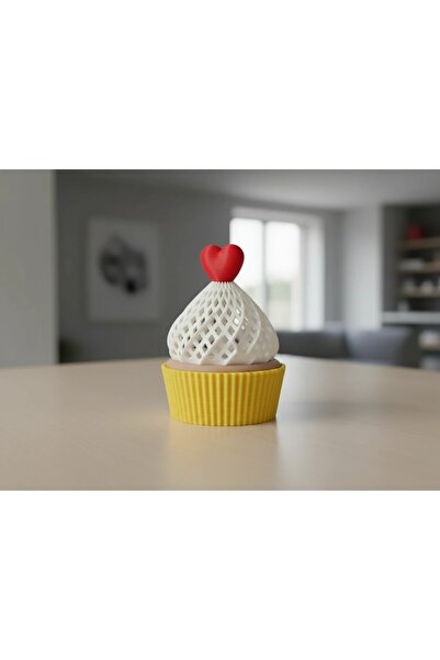 OEM Decorative Muffin-Type Electric Candle Holder with Heart Element