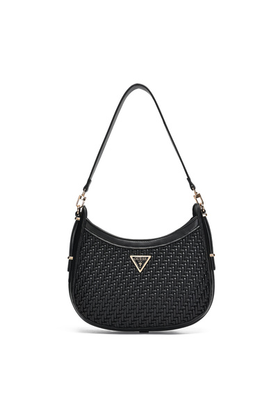 Guess Luxe Crocheted half-moon-shaped shoulder bag, 28 x 25 x 6 CM