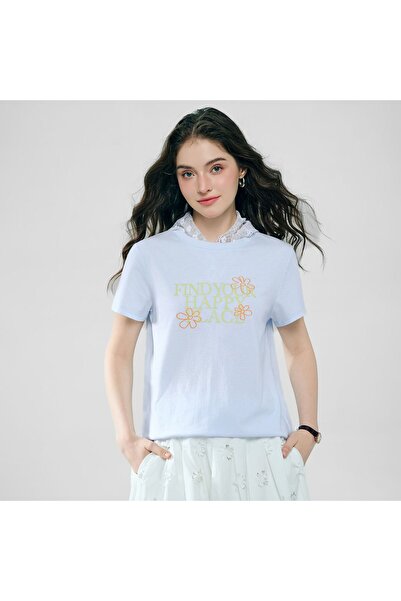 Giordano Women’s Cotton Crew Neck Printed Comfort Tee