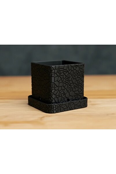 OEM Decorative flower pot with modern design and tray, 3D printing