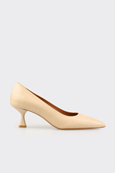 Elle Shoes Naturel Deri Kadın Stiletto