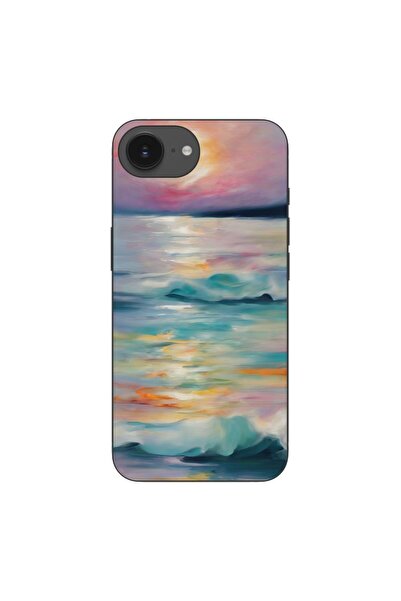 OEM Husa compatibila cu Apple iPhone 16e Silicon Gel Tpu Model Watercolor Sea...