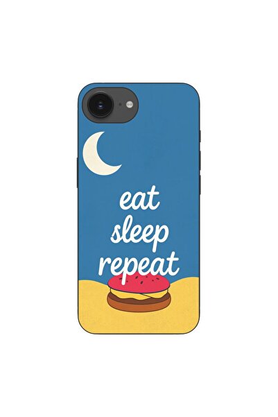 OEM Husa compatibila cu Apple iPhone 16e Silicon Gel Tpu Model Eat Sleep Repeat