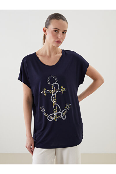 LC Waikiki Tricou pentru damă cu imprimeu cu gât crew