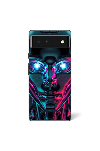 OEM Case compatible with Google Pixel 6 Silicone Gel Tpu Model Chrome Humanoid
