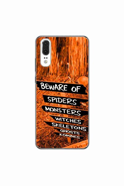 OEM Husa compatibila cu Huawei P20 Silicon Gel Tpu Model Halloween Beware Signs