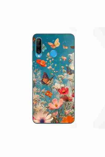 OEM Husa compatibila cu Huawei P30 Lite Silicon Gel Tpu Model Flori si Fluturi