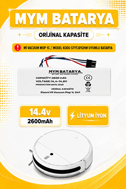 MYM BATARYA Xiaomi Mi Vacuum Mop 1c 2in1 Uyumlu Akıllı Robot Süpürge Bataryas...
