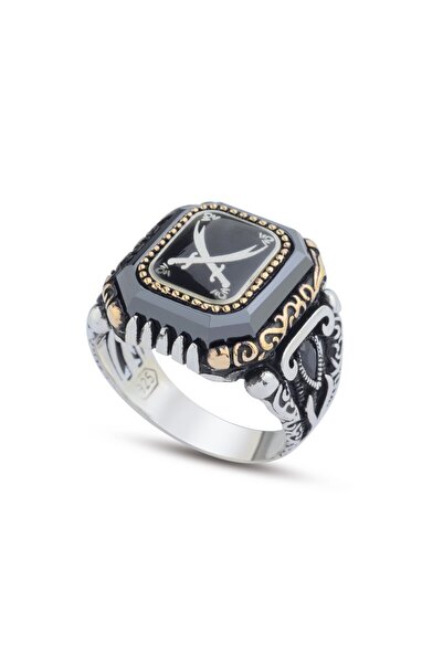 innuendo jewelery 925 Ayar Gümüş Siyah Zeminli Zülfikar Kılıcı Motifli Erkek ...