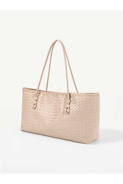 MYSTOBAG Women's Tote Zippered Baguette Hand Shoulder Bag with Knitted Detail