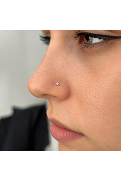 Dragon Zirkon Taşlı Burun Hızması Piercing Paslanmaz Çelik Minimal Nose Stud