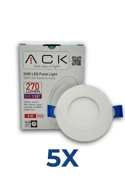 ACK 3W LED PANEL 6500K 5 ADET