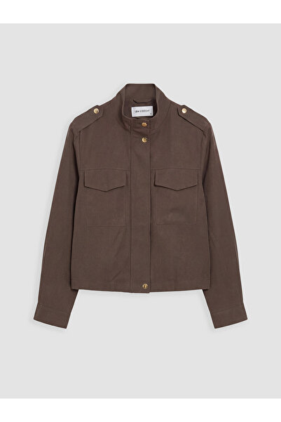 LC Waikiki Brown Stand Collar Women's Jacket