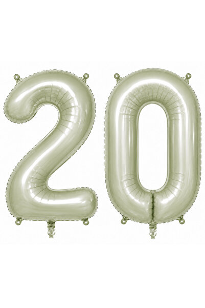 BeySüS 20 Number Foil Balloons Green Color (76 cm)