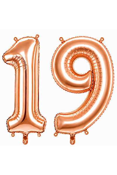 BeySüS 19 Foil Balloons in Rose Gold Color (76 cm)
